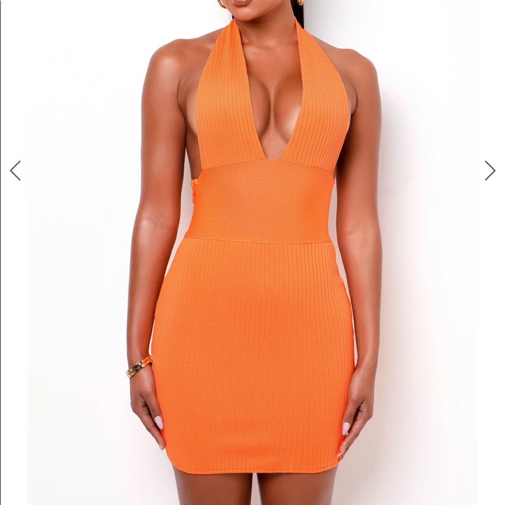 My outfit online orange mini dress